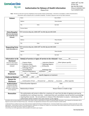 Authorization for Release of Health Information