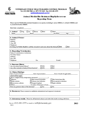 Veterinary Public Health Rabies Control Program