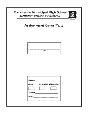 Assignment Cover Page
