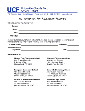 Authorization for Release of Student Records