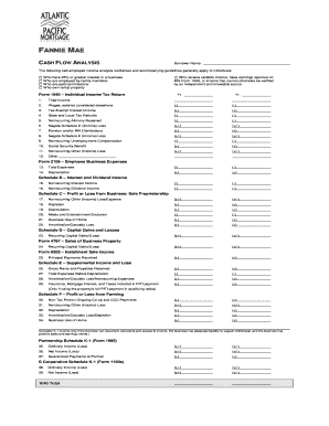 Fannie Mae Cash Flow Analysis Form