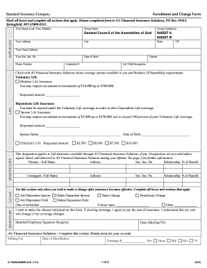 Standard Insurance Enrollment and Change Form