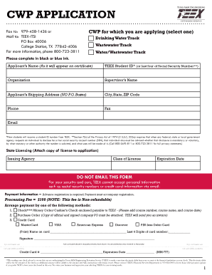 CWP Application Form