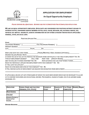 Employment Application Form
