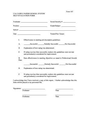 Self-Evaluation Form