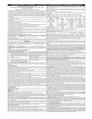 Northeast Frontier Railway Group D Recruitment Application