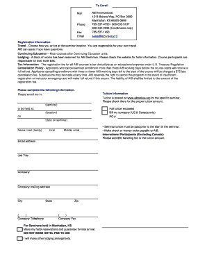 AIB International Seminar Registration Form