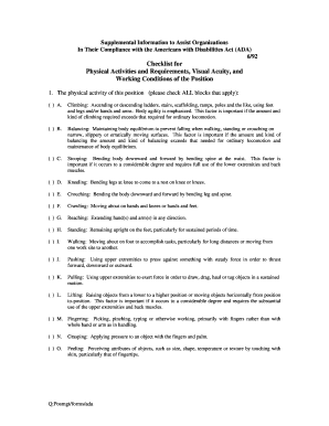 ADA Job Position Checklist