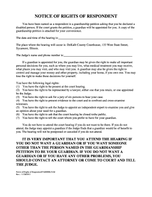 Notice of Rights of Respondent