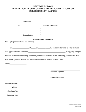 Illinois Notice of Motion