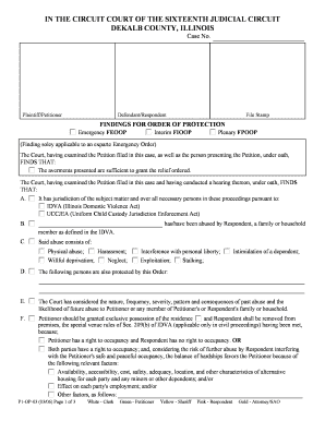 Order of Protection Findings