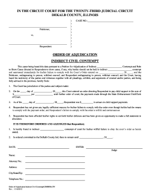 Order of Adjudication Indirect Civil Contempt