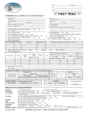 Commercial Auto Insurance Application