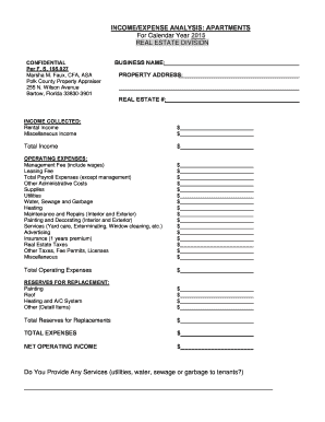 Income Expense Analysis for Apartments