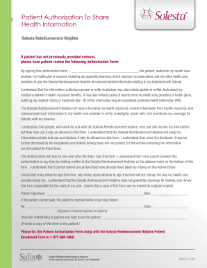 Patient Authorization To Share Health Information