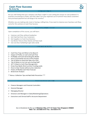 Cash Flow Success Seminar Registration Form