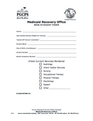 New Student Medicaid Form