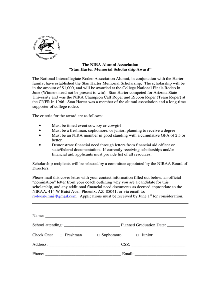 stan harter scholarship Preview on Page 1