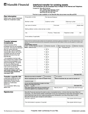 Manulife Interfund Transfer Form