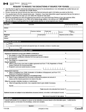 Request to Reduce Tax Deductions at Source