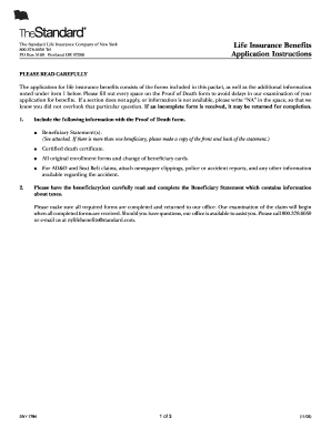 Life Insurance Benefits Claim Form