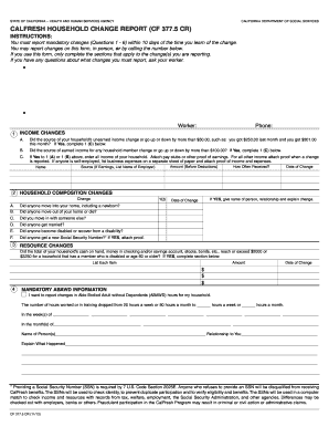 California CalFresh Household Change Report