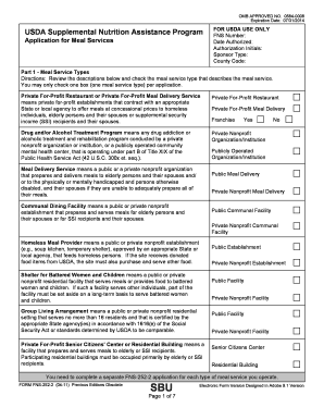 USDA Supplemental Nutrition Assistance Program Application