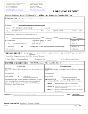 Lobbying Disclosure Report