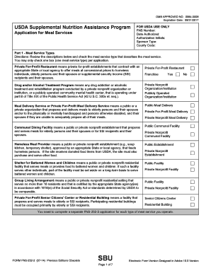 USDA Supplemental Nutrition Assistance Program Application