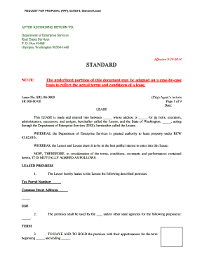 Washington State Standard Lease Agreement