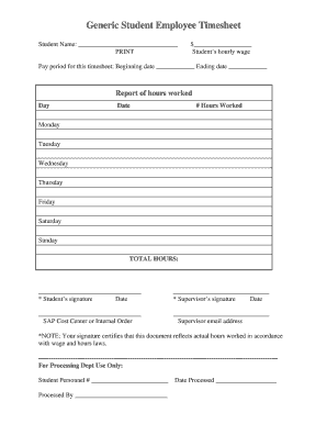 Student Employee Timesheet Due by - cs jhu