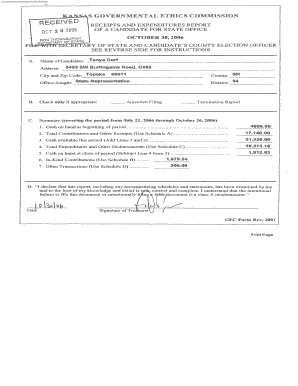 Kansas Receipts and Expenditures Report