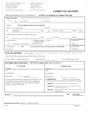Lobbying Disclosure Act of 1995 Form