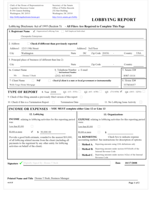 Lobbying Disclosure Report