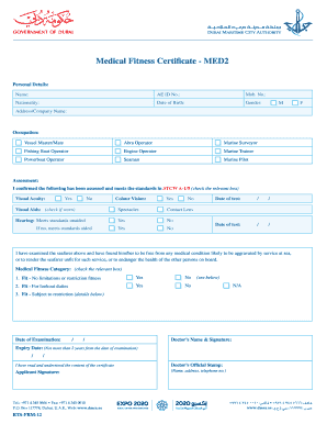 Medical Fitness Certificate - MED2