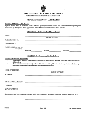 Referee's Report - Admission
