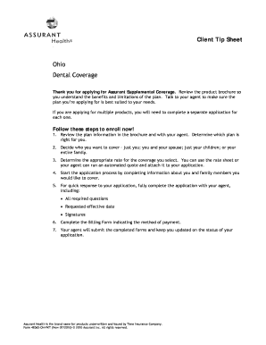Ohio Dental Coverage Application