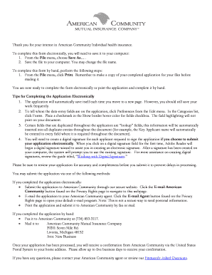 Ohio Individual Health Insurance Application