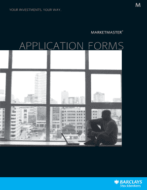 Barclays MarketMaster Account Application Form