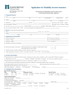 Disability Income Insurance Application