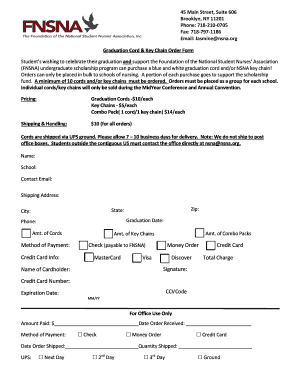 Graduation Cord & Key Chain Order Form
