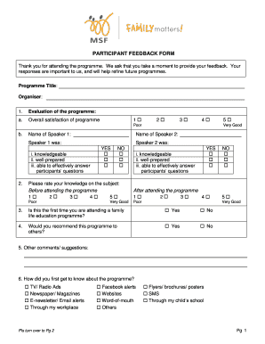 Participant Feedback Form