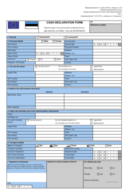 EU Cash Declaration Form