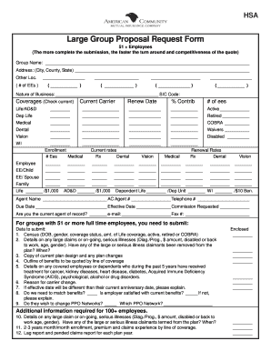 Large Group HSA Proposal Request Form