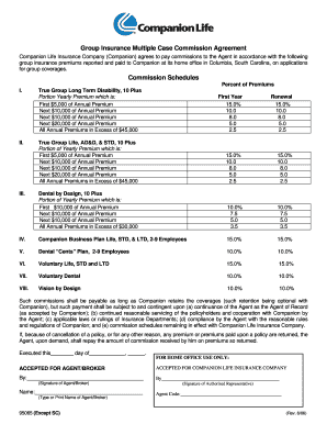 Group Insurance Multiple Case Commission Agreement