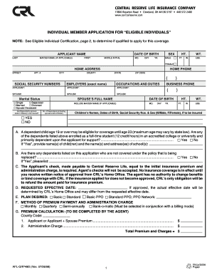 Individual Member Application for Eligible Individuals
