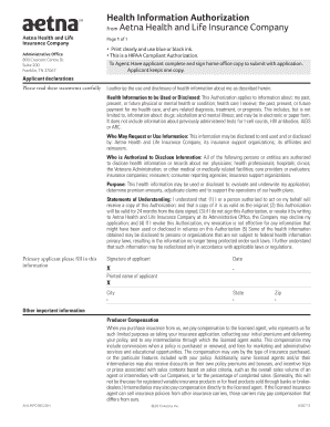 Aetna Health Information Authorization