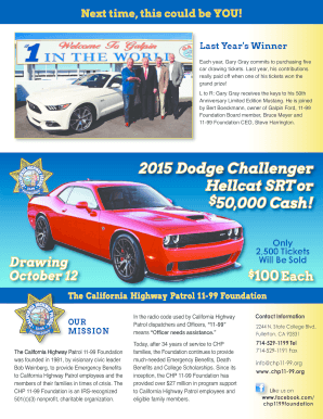 CHP 11-99 Foundation Car Raffle Ticket