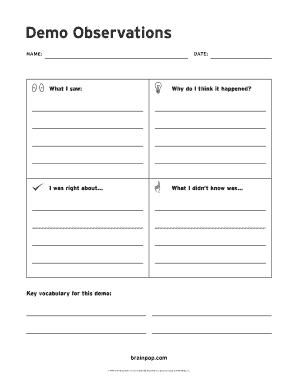 Science Demo Observation Form
