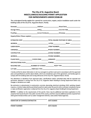 Miscellaneous Building Permit Application